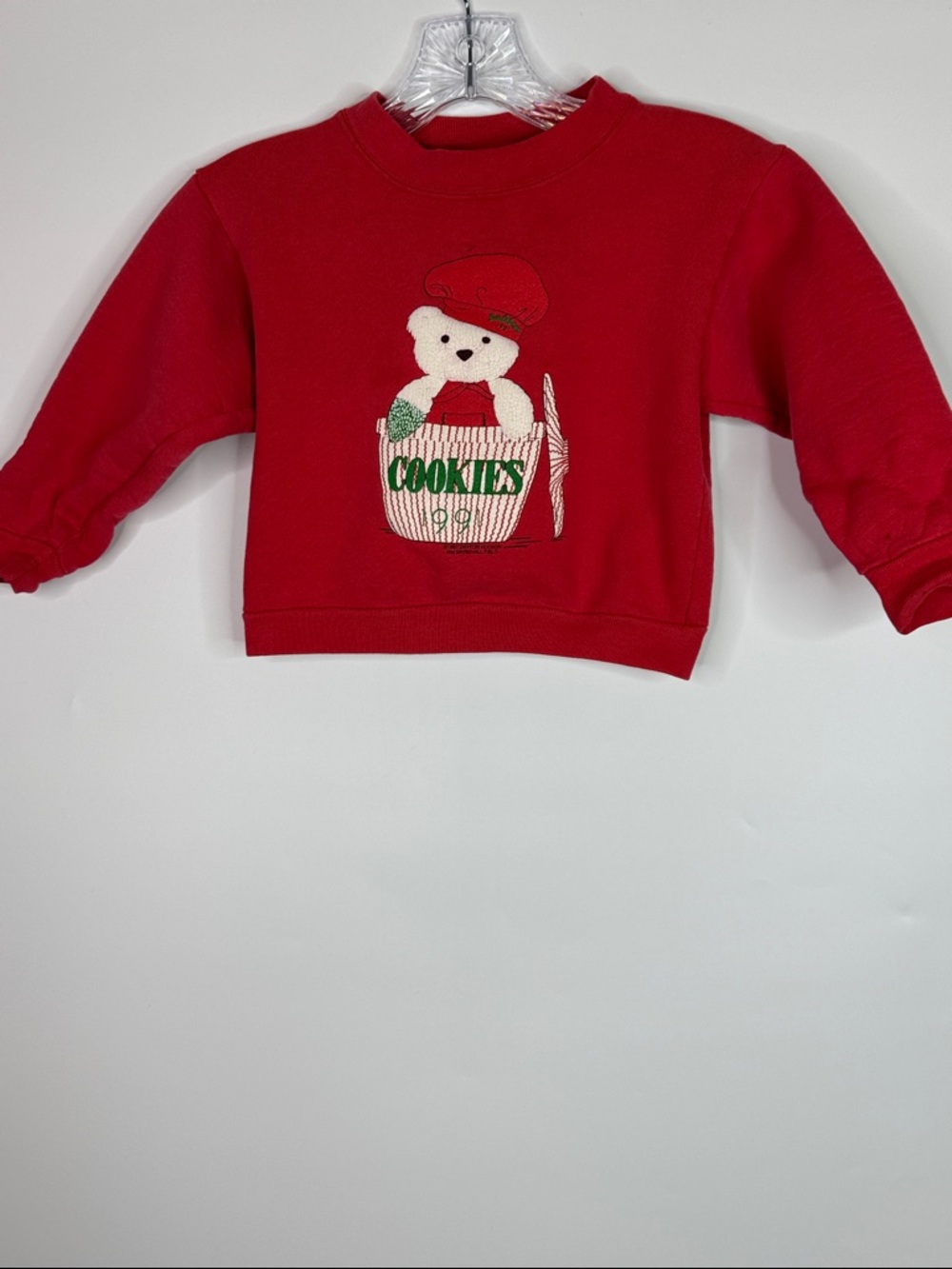 Vintage National Designwear 1991 Christmas Bear Red Sweatshirt Kids Medium